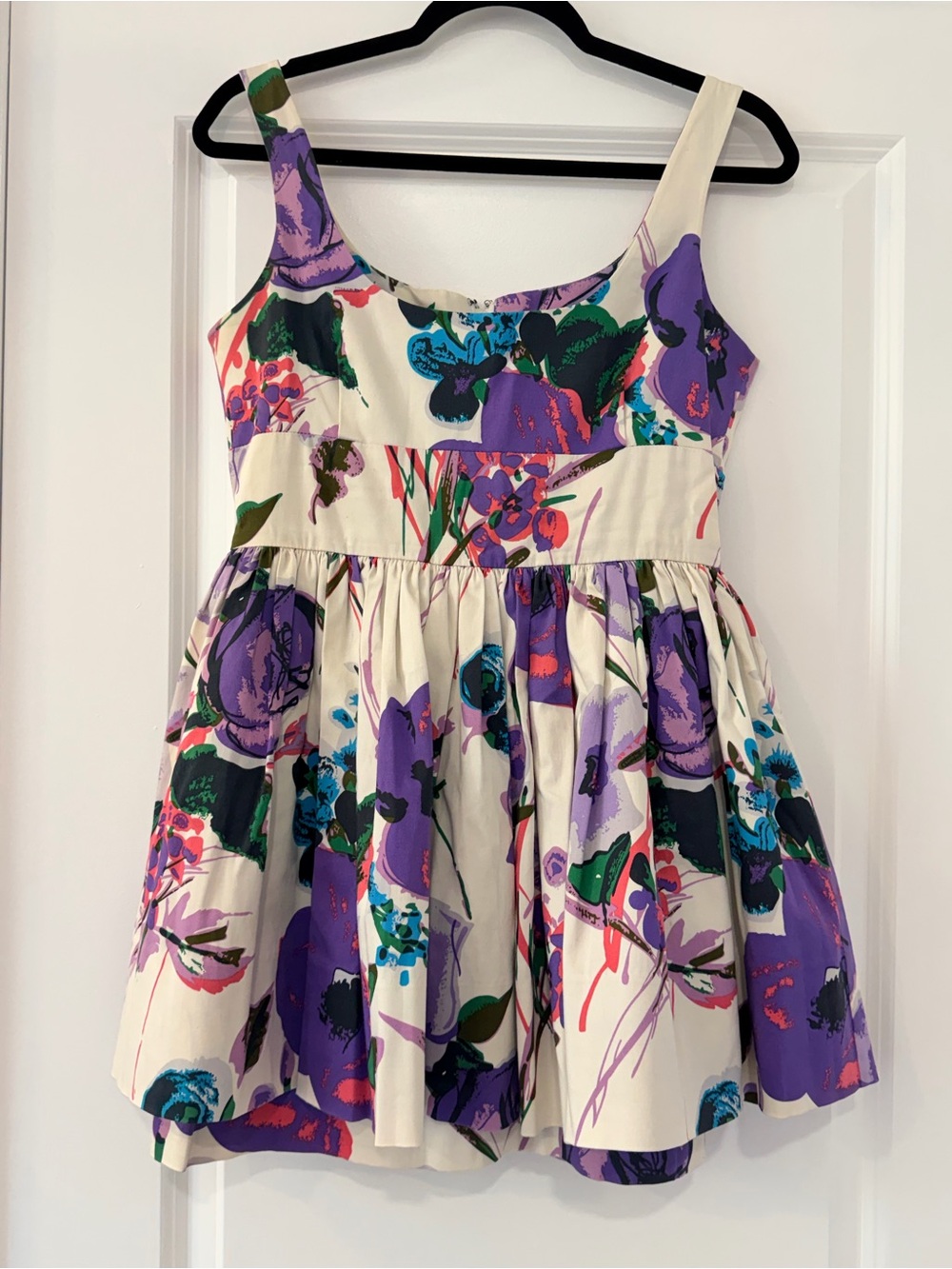 Jack by BB Dakota Cream Floral Sundress with Purple & Green Accents